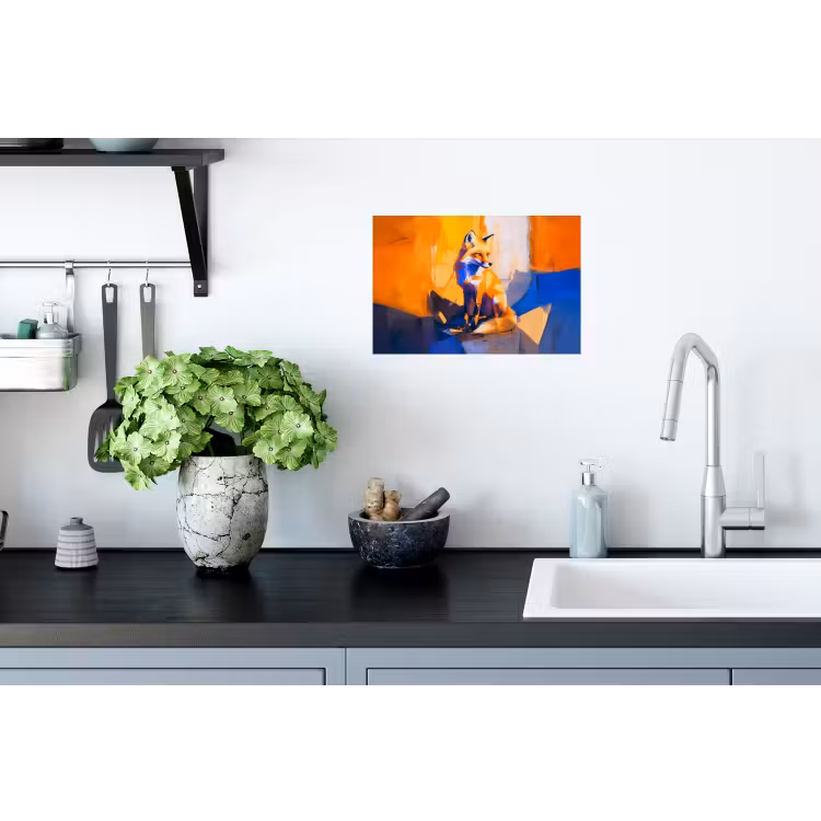 Vos - Oranje - Vormen - Abstract Muursticker klein -keuken