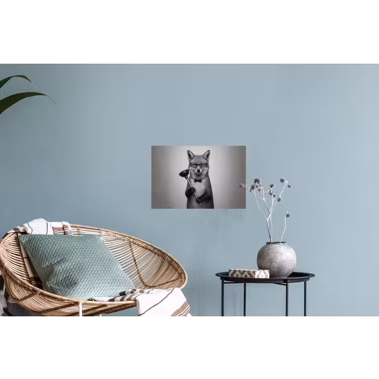Vos - WC-ontstopper - Zwart - Wit Muursticker klein -plant