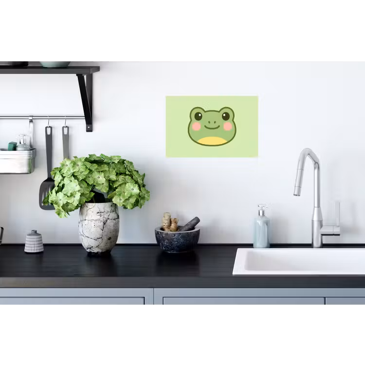Kikker - Groen - Vriendelijkheid Muursticker klein -keuken