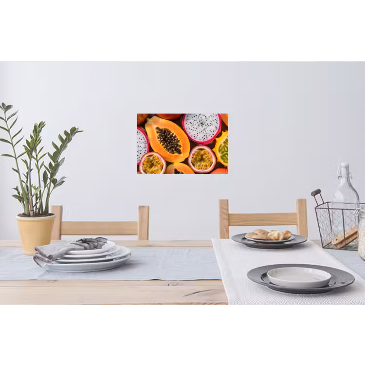 Fruit - Geopend - Tropisch - Eten - Kleurrijk Muursticker klein -eettafel