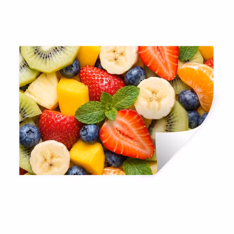 Fruit - Plakjes - Eten - Kleurrijk Muursticker klein -3d