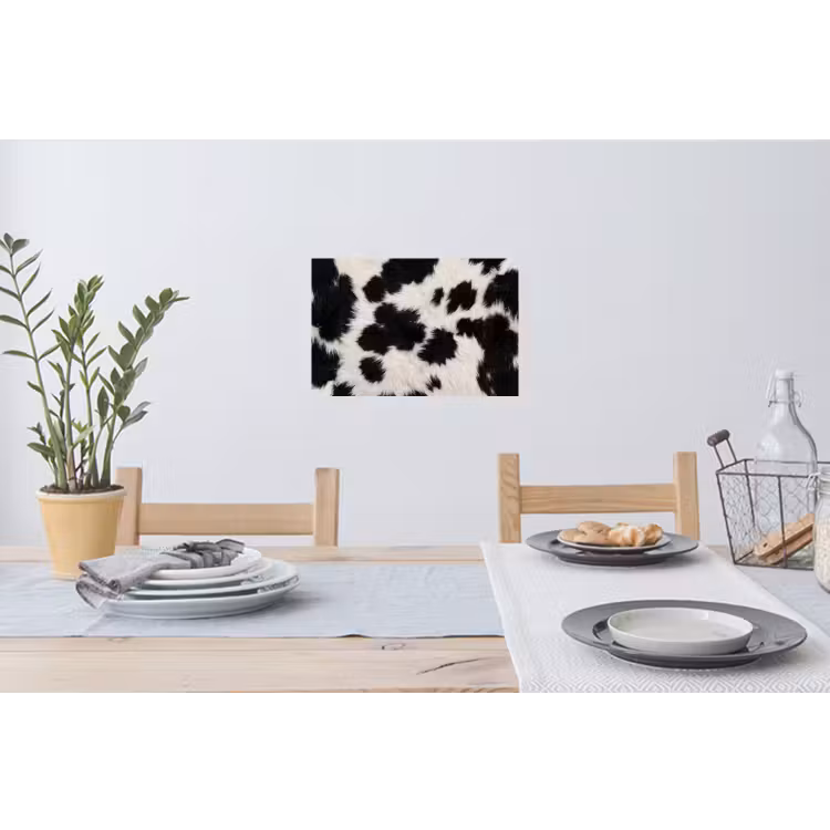 Bont - Textuur - Zwart - Wit Muursticker klein -eettafel