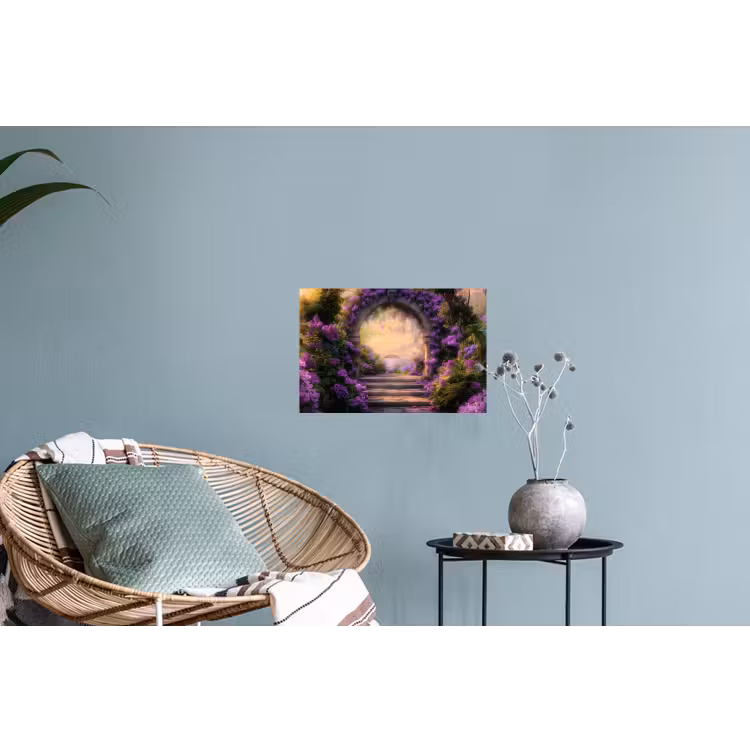 Poort - Paars - Bloemen Muursticker klein -plant