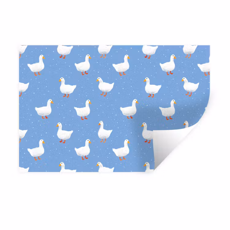Ganzen - Elegant - Blauw Muursticker klein 286 -3d