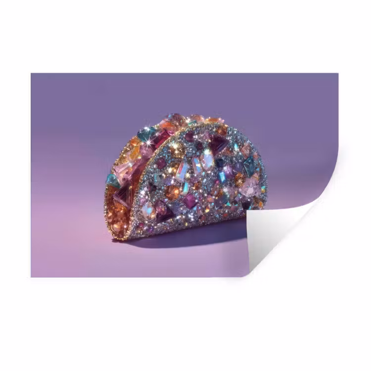 Edelstenen - Glitters - Paars - Kleurrijk Muursticker klein -3d