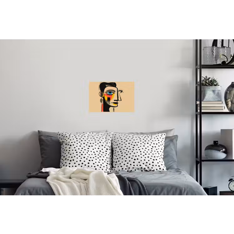 Geometrisch - Felle kleuren - Kubistische stijl Muursticker klein -slaapkamer