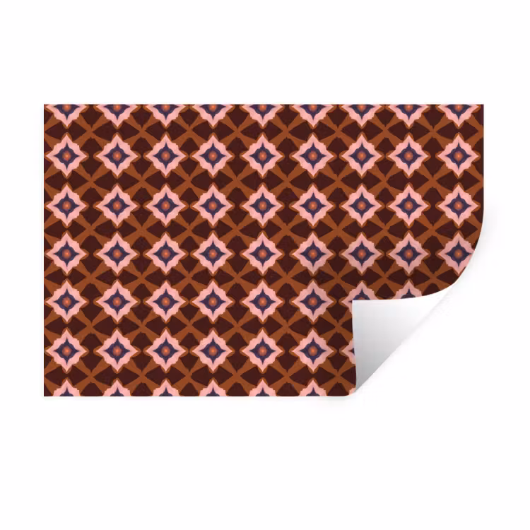 Geometrisch - Sierlijk - Bruin Muursticker klein 286 -3d