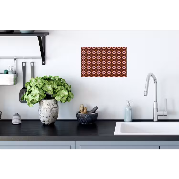 Geometrisch - Sierlijk - Bruin Muursticker klein 286 -keuken