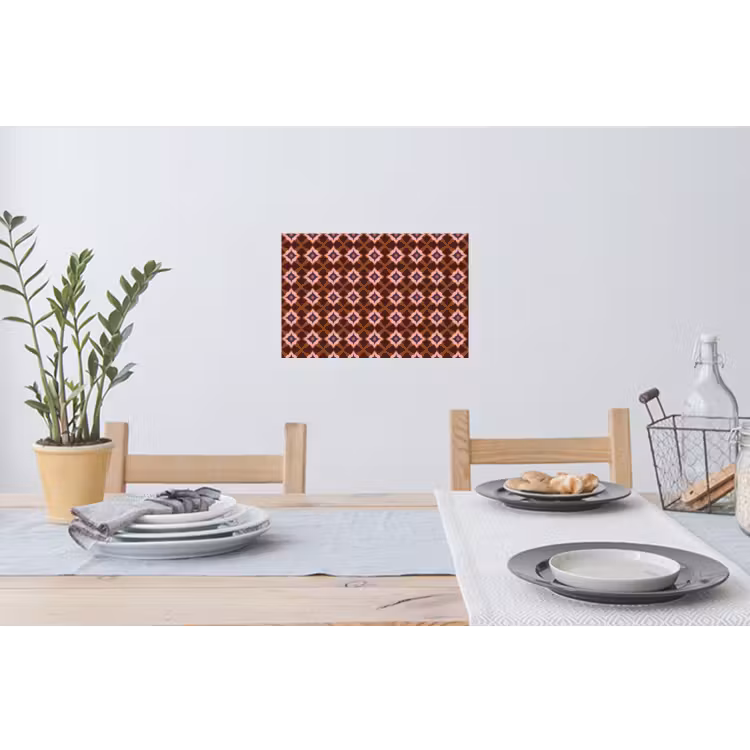 Geometrisch - Sierlijk - Bruin Muursticker klein 286 -eettafel