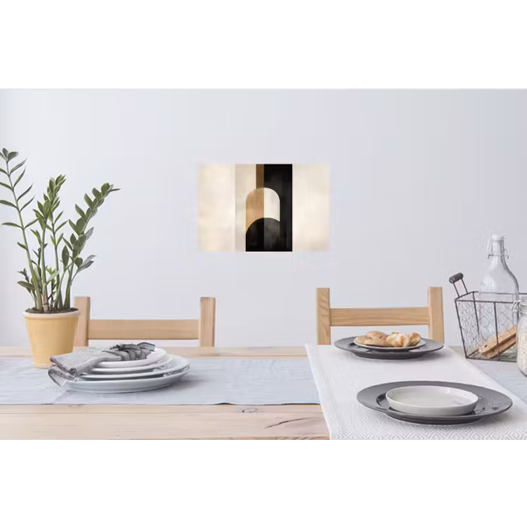 Geometrische - Vormen - Wit Muursticker klein -eettafel