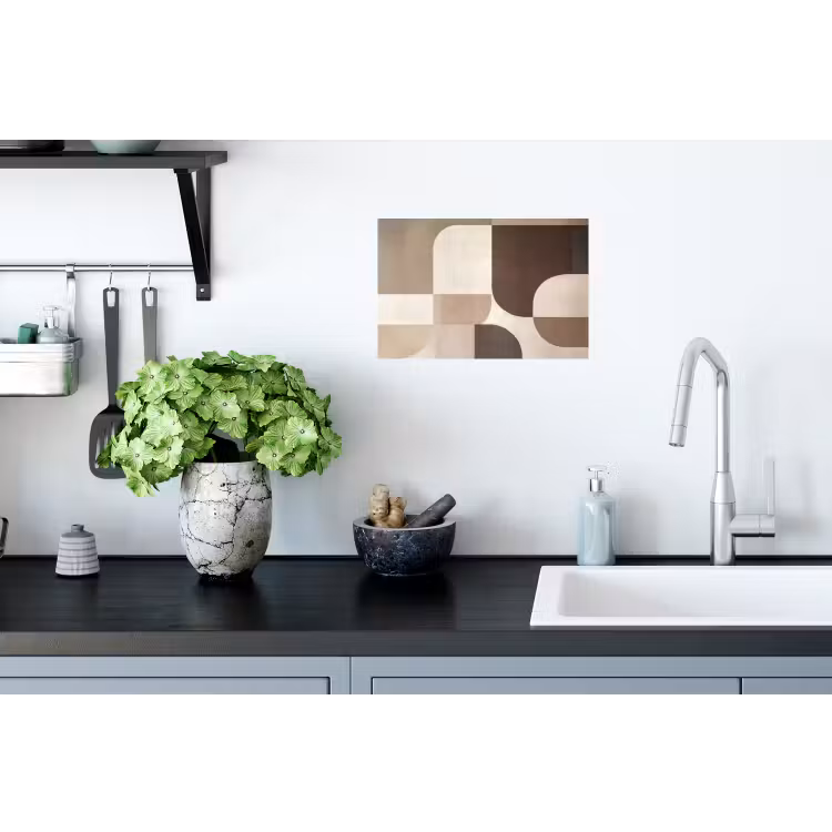Geometrisch - Geweven structuur - Modern Muursticker klein -keuken
