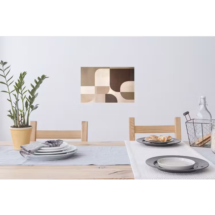 Geometrisch - Geweven structuur - Modern Muursticker klein -eettafel