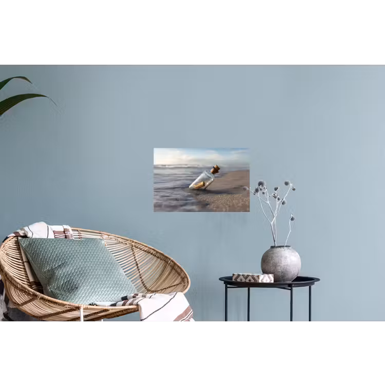 Glazenfles - Post - Zee - Zand Muursticker klein -plant