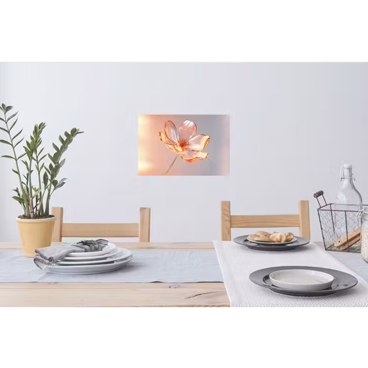 Glazen - Bloem - Roze Muursticker klein -eettafel