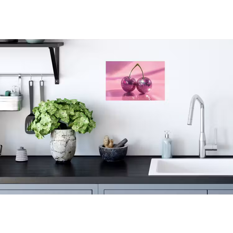 Glitter - Discobol - Roze - Kersen Muursticker klein -keuken