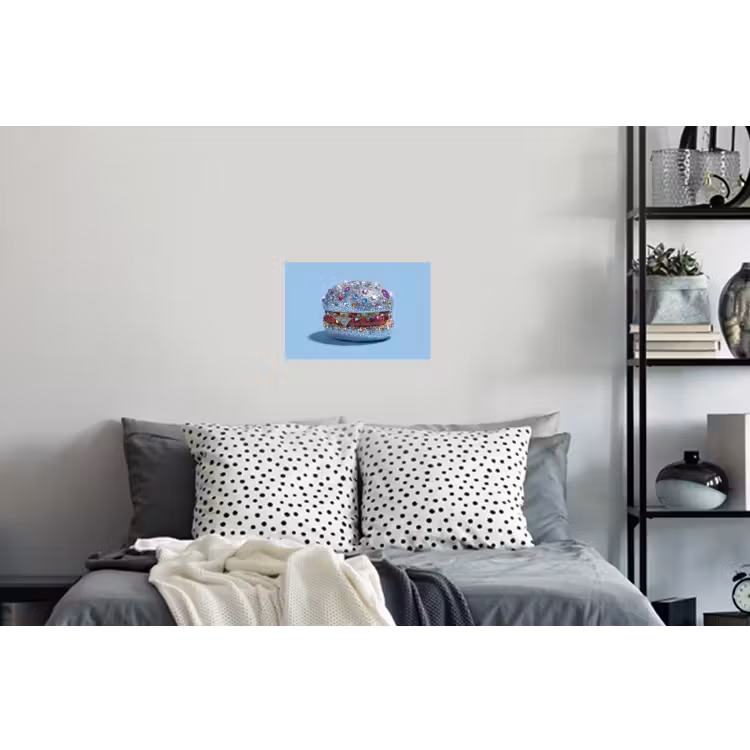 Glitters - Hamburger - Blauw Muursticker klein -slaapkamer