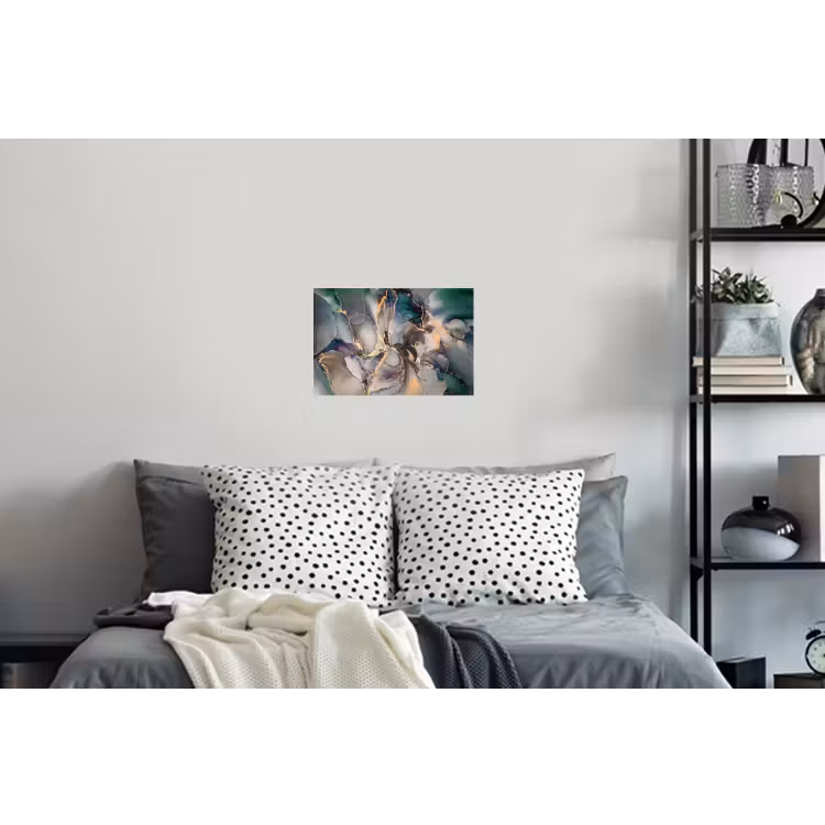 Goud - Blauw - Marmer Muursticker klein -slaapkamer
