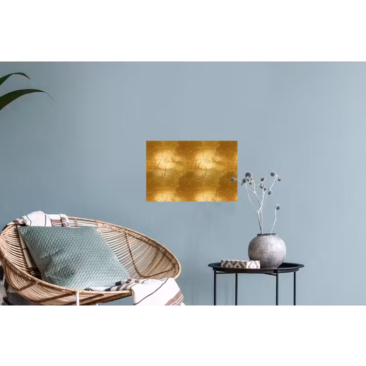 Bladgoud - Vintage - Textuur - Warm Goud Muursticker klein 286 -plant