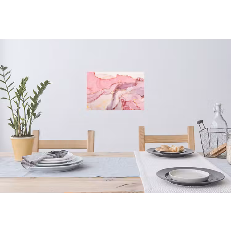 Goud - Marmer - Roze Muursticker klein -eettafel
