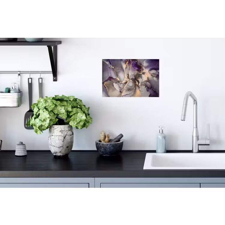Goud - Paars - Marmer Muursticker klein -keuken