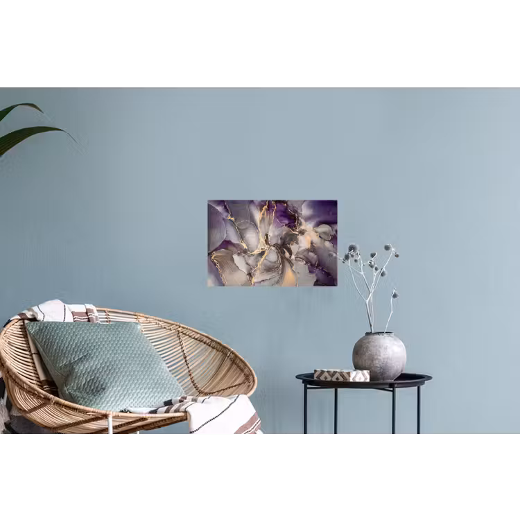 Goud - Paars - Marmer Muursticker klein -plant