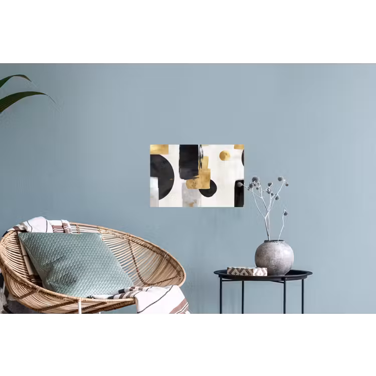 Goud - Rechthoeken - Cirkels - Abstract Muursticker klein -plant