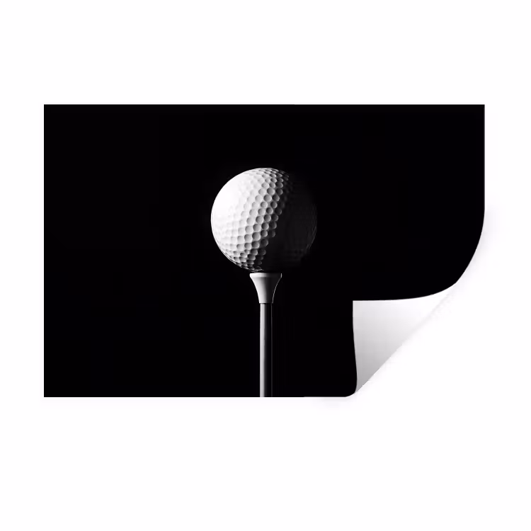 Golfbal - Minimalistisch - Wit Muursticker klein -3d