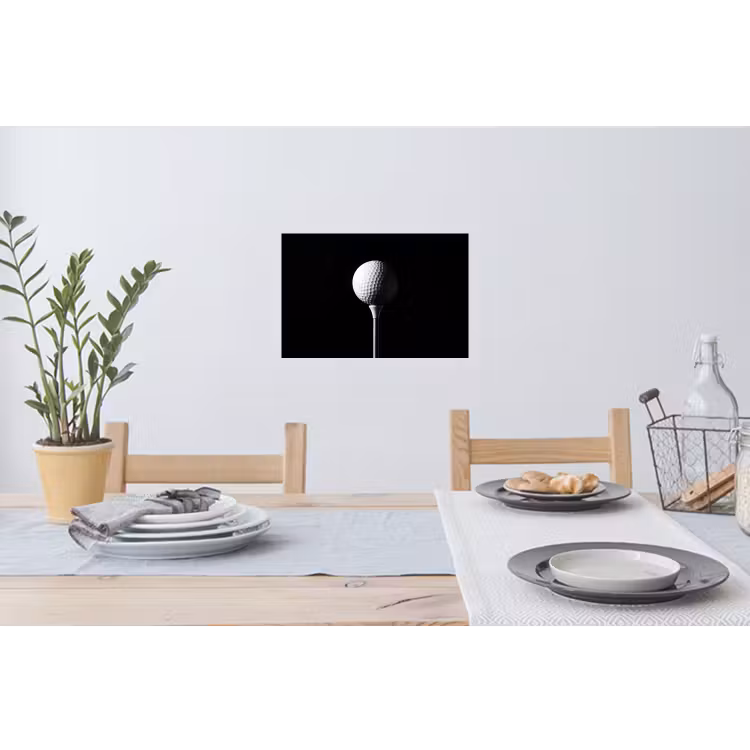 Golfbal - Minimalistisch - Wit Muursticker klein -eettafel