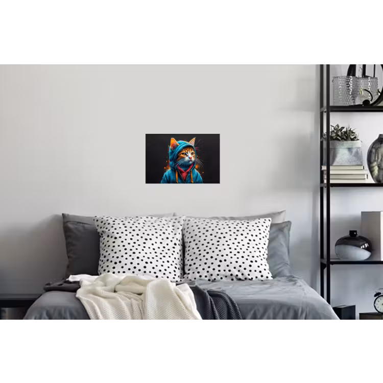 Graffiti - Kat - Zwart - Jas Muursticker klein -slaapkamer