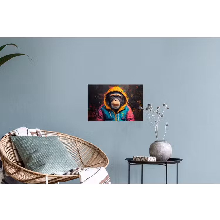 Graffiti - Chimpansee - Jas - Aap - Verf Muursticker klein -plant