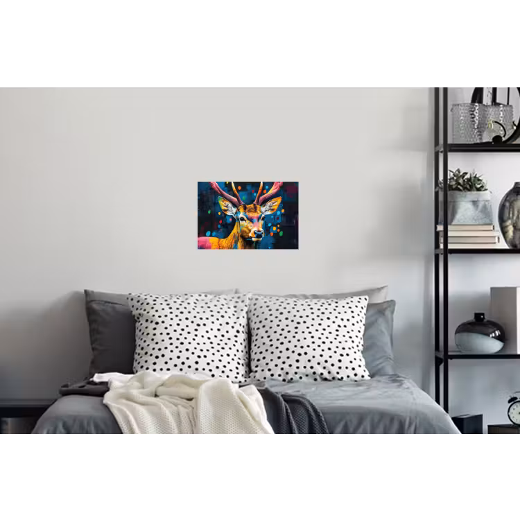 Graffiti - Hert - Dier - Kleurrijk Muursticker klein -slaapkamer