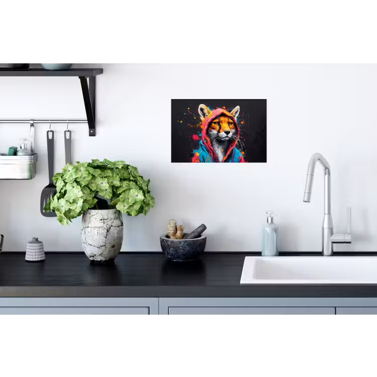 Graffiti - Vos - Jas - Pop art Muursticker klein -keuken