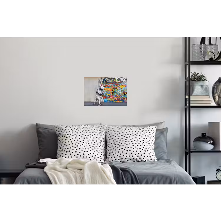 Graffiti - Illusie - Jongen - Street art Muursticker klein -slaapkamer