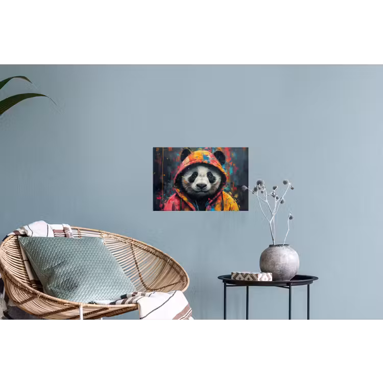 Graffiti - Panda - Jas - Kleurrijk Muursticker klein -plant