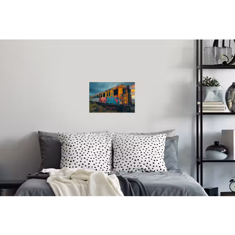 Graffiti - Trein - Street art - Verlaten Muursticker klein -slaapkamer