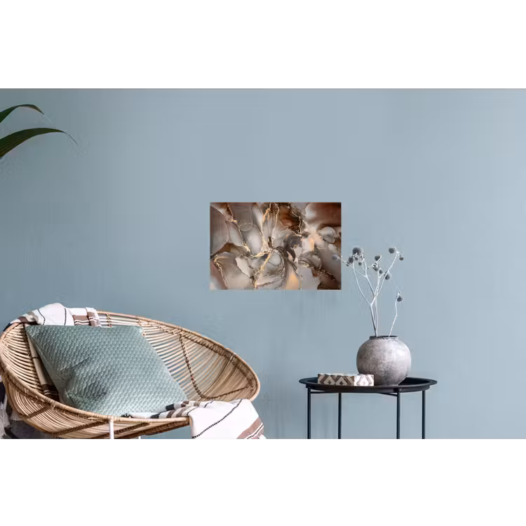 Grijs - Goud - Marmer - Marmerlook Muursticker klein -plant