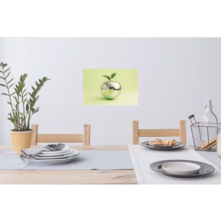 Groen - Disco - Decoratie - Appel Muursticker klein -eettafel