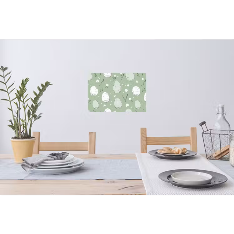 Groen - Eieren - Patroon Muursticker klein -eettafel