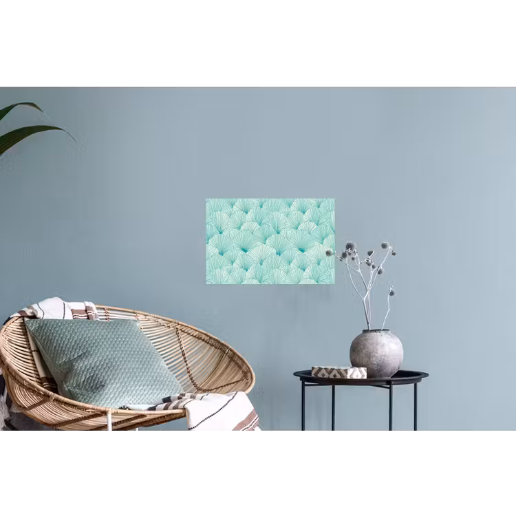 Groen - Wit - Ginko - Getekend - Textuur Muursticker klein 286 -plant