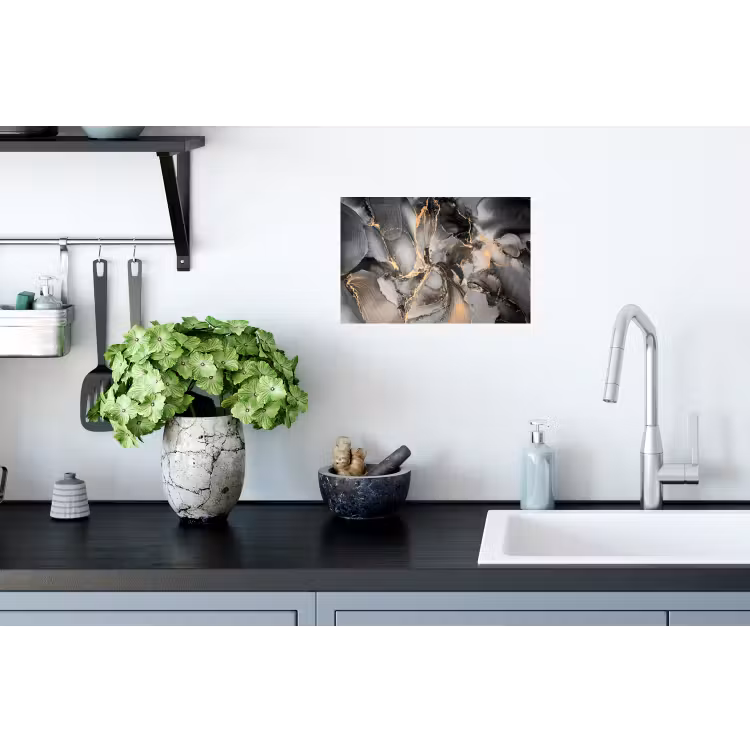 Grijs - Luxe - Goud - Marmer Muursticker klein -keuken