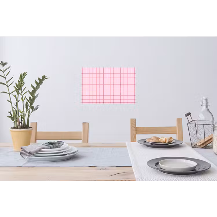 Raster - Patroon - Roze Muursticker klein 286 -eettafel