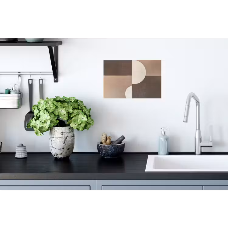 Raster - Halve cirkels - Contrast Muursticker klein -keuken