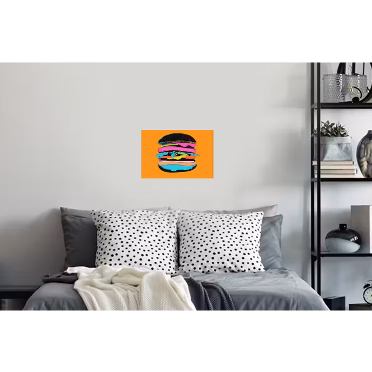 Hamburger - Kleurrijk - Speels Muursticker klein -slaapkamer