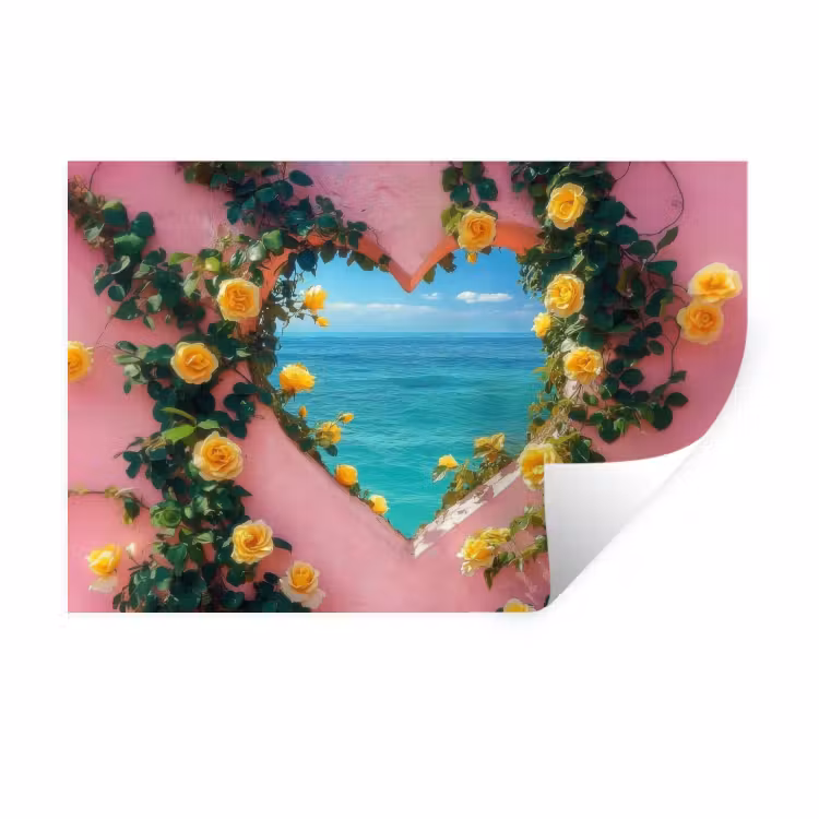 Hart - Zee - Muur Muursticker klein -3d