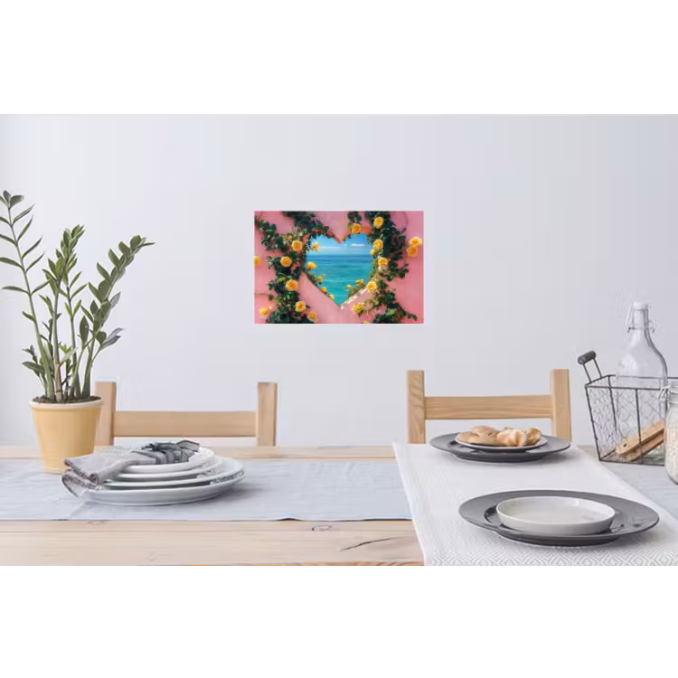 Hart - Zee - Muur Muursticker klein -eettafel