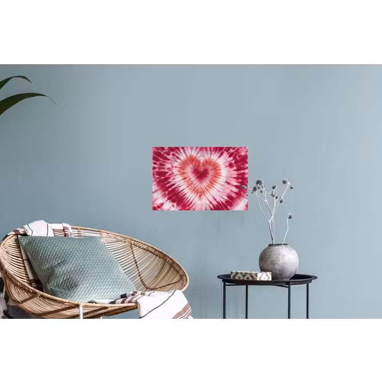 Hartvorm - Roze - Tie dye Muursticker klein -plant