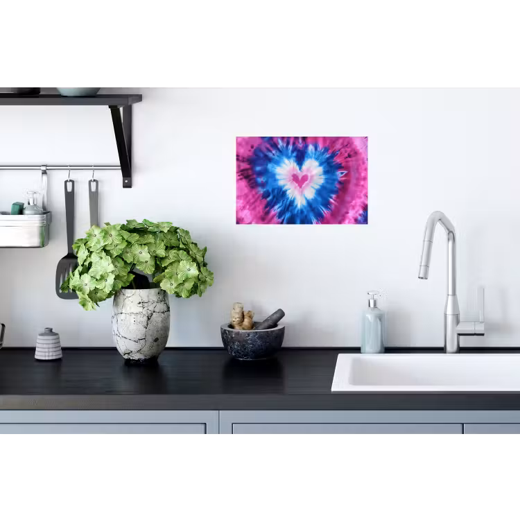 Hartvormig - Tie dye - Paars Muursticker klein -keuken