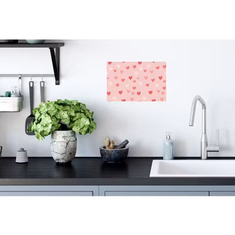 Hartjes - Patroon - Roze - Eenvoudig Muursticker klein -keuken