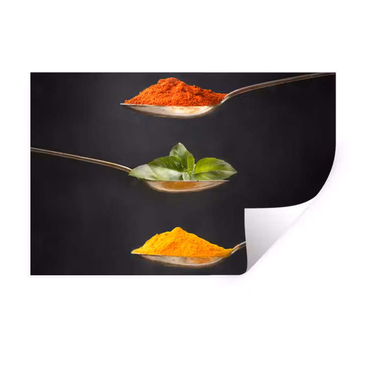 Kruiden - Lepel - Specerijen - Zwart - Italiaans Muursticker klein -3d