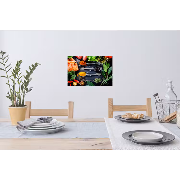 Kruiden - Lepels - Keuken - Specerijen Muursticker klein -eettafel